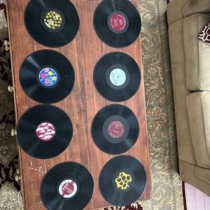 8 vinyl records They were used as wall decor